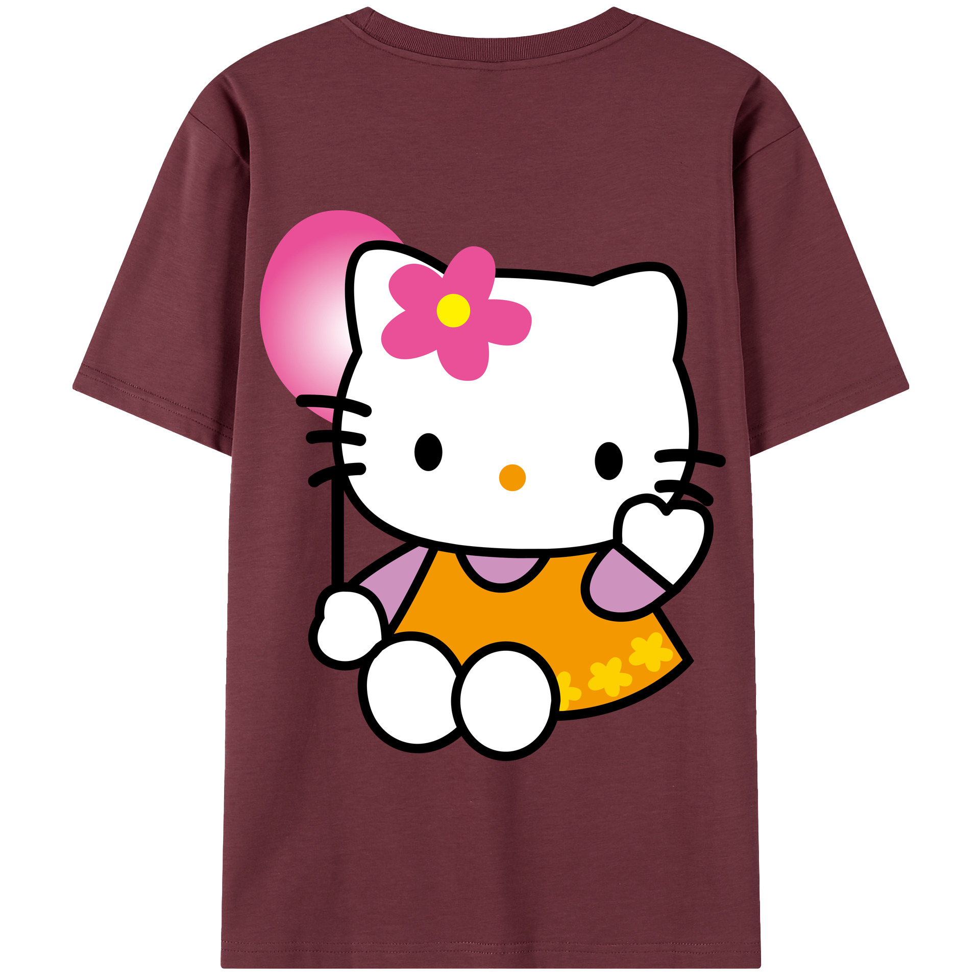 （画像用） Hello Kitty ハローキティ 綿100％半袖Tシャツ（背面プリント）